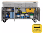 Seville Classics® UltraHD® 6-Drawer Rolling Workbench, 65.25  W x 20  D x 37.5  H Supply