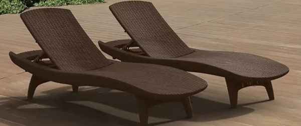 Keter 2-Pack All-Weather Grenada Chaise Loungers, Various Colors For Discount