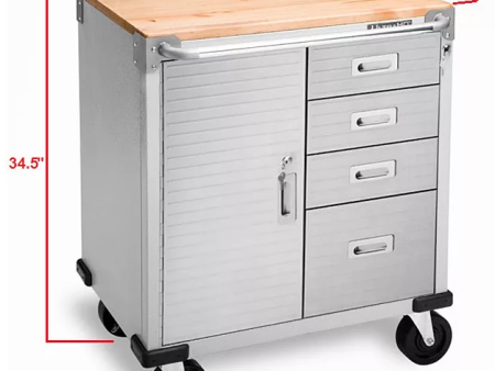 Seville Classics ULHD 4-Drawer Rolling Cabinet Supply