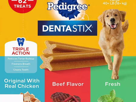 Pedigree Dentastix Dog Treats for Large Dogs, Variety Pack (62 ct.) on Sale