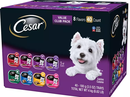 Cesar Canine Cuisine Wet Dog Food, 8 Flavor Variety Pack Classic Loaf in Sauce (3.5 oz., 40 ct.) Sale