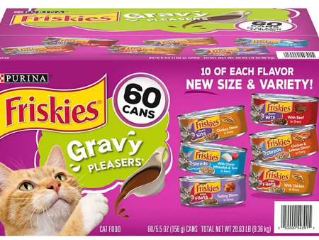 Purina Friskies Gravy Wet Cat Food, Variety Pack (5.5 oz., 60 ct.) Online Sale