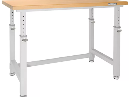 Seville Classics UltraHD® Height Adjustable Heavy Duty Workbench With Solid Wood Top, 48  x 24  For Discount