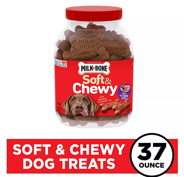 Milk-Bone Soft & Chewy Dog Snacks, Beef & Filet Mignon Recipe (37 oz.) on Sale