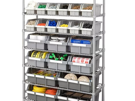 Seville Classic  Steel Commercial Bin Rack With Wheels, 22 Bins, 36  W x 14  D x 56  H Sale