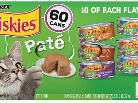 Purina Friskies Pate Wet Cat Food, Variety Pack (5.5 oz., 60 ct.) Online Sale