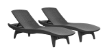 Keter 2-Pack All-Weather Grenada Chaise Loungers, Various Colors For Discount