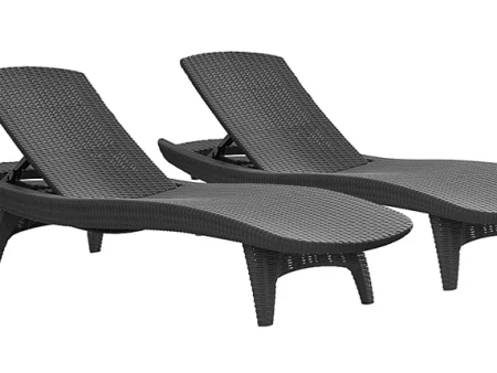 Keter 2-Pack All-Weather Grenada Chaise Loungers, Various Colors For Discount