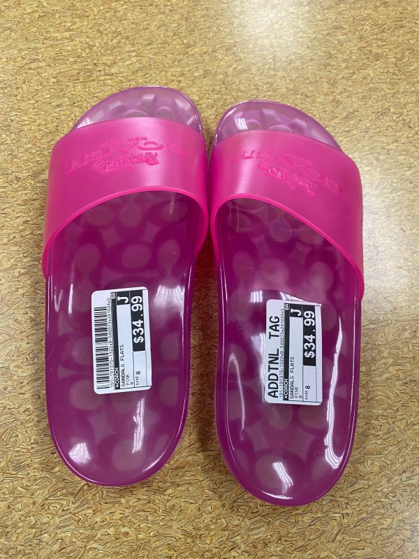 Sandals Flats By Coach In Pink, Size: 8 For Cheap