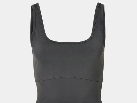 CROPPED TANK - SMOKE Hot on Sale