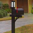 Solar Illuminated Black Single Post Two Door Mailbox Kit Hot on Sale