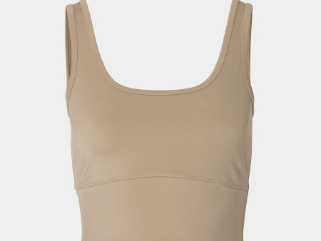 CROPPED TANK - TAUPE Cheap