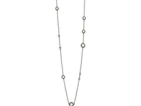 Industrial Finish Pearl Station Necklace Fashion