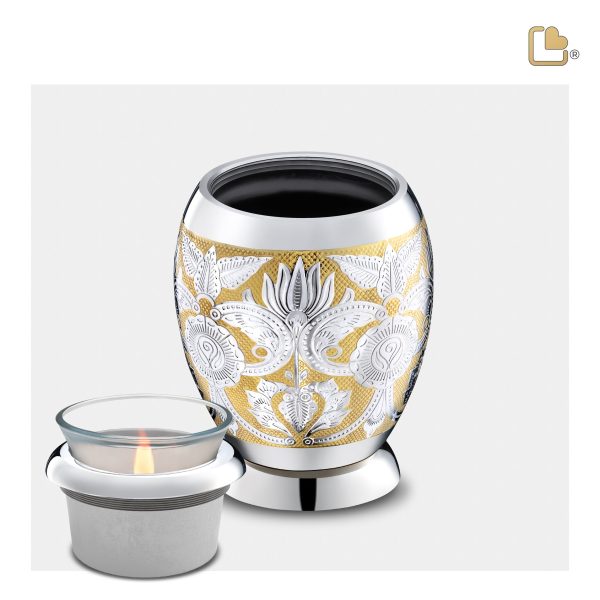 T250   Elegant Floral Tealight Urn Pol Silver Online Hot Sale