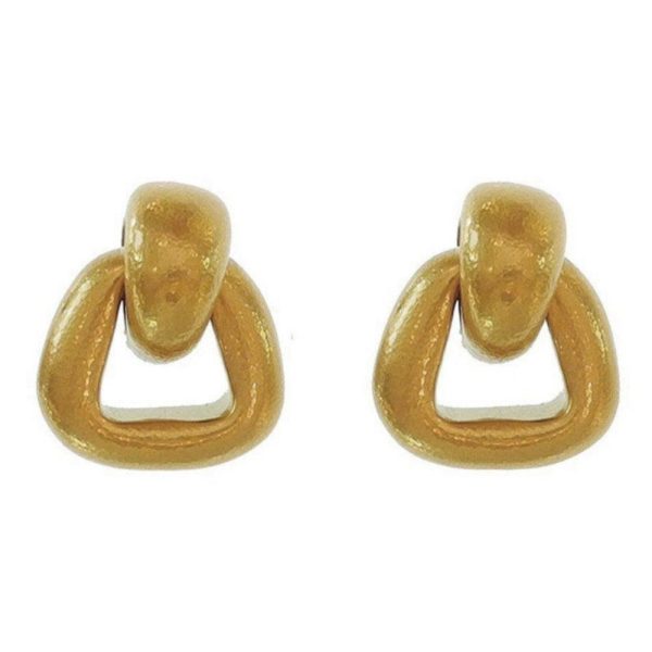 Small Triangle Door Knocker Clip Earrings Discount