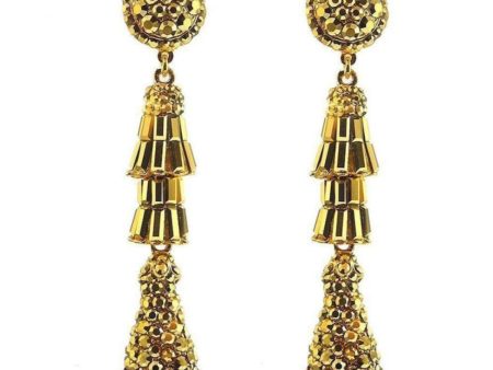 Golden Aurum Baguette Teardrop Clip Earrings Fashion