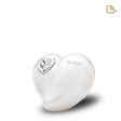 K1003   LoveHeart Keepsake Urn Pearl White & Pol Silver w Crystal Online now