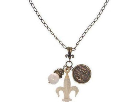 Necklace Fleur de Lis charm Discount