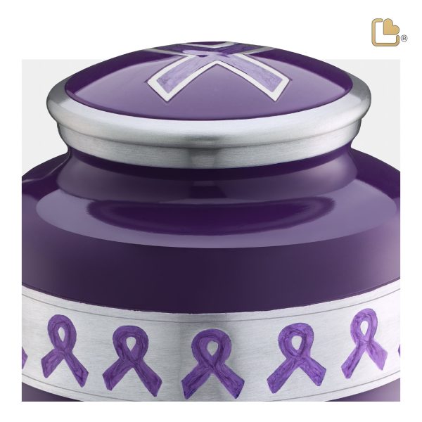 A901   Awareness Standard Adult Urn Purple & Bru Pewter Hot on Sale