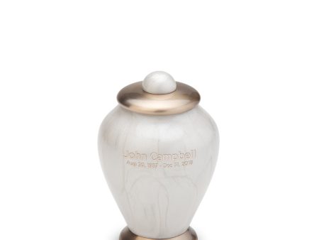 K522   Simplicity Keepsake Urn Pearl White & Bru Gold Online Hot Sale