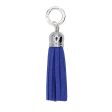 Moxie Cobalt Faux Suede Tassel, 2.25  with Silver HardWear Supply