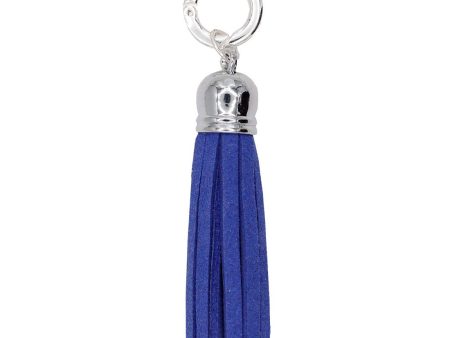 Moxie Cobalt Faux Suede Tassel, 2.25  with Silver HardWear Supply