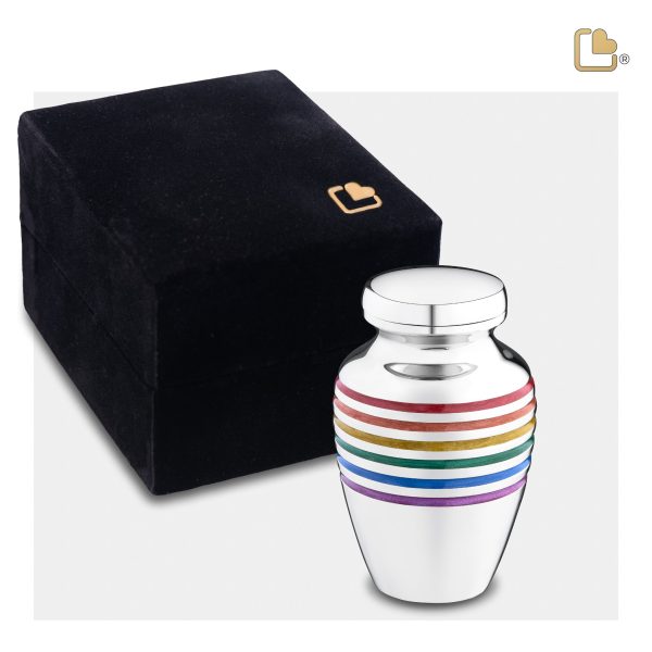 K222   Pride Rainbow Keepsake Urn Pol Silver Cheap