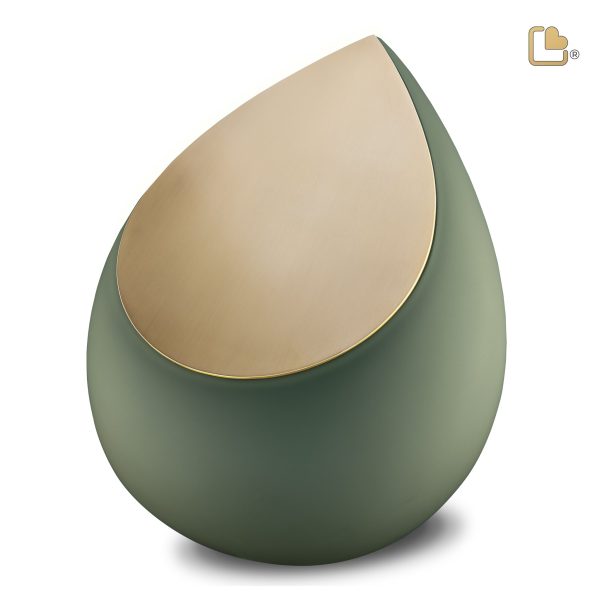 A585   Drop Standard Adult Urn Sage Green & Bru Gold For Cheap