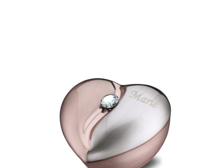 K1110   HeartFelt Keepsake Urn Bru RoseGold w Crystal For Sale