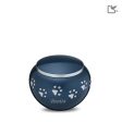 P271S   Classic Round Small Pet Urn Blue & Bru Pewter For Sale