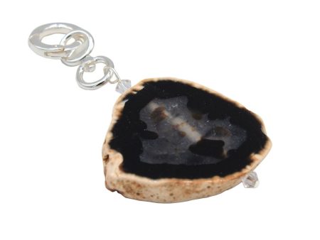 Black Agate Pendant with Silver Hardware Online