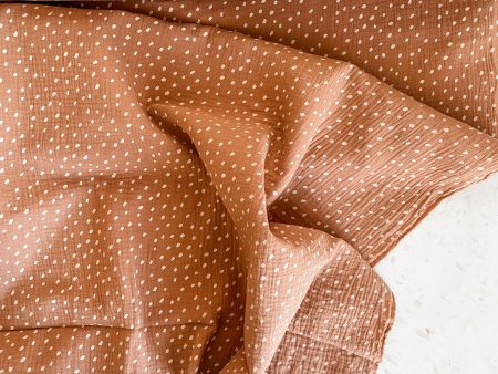 Ditsy Dots Double Gauze – Terracotta Fashion