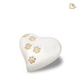 P638M   Medium Heart Pet Urn Pearl White & Bru Gold Online Sale