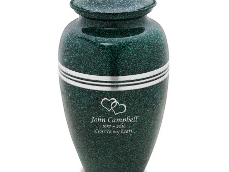 A213   Classic Standard Adult Urn Speckled Emerald & Bru Pewter Sale