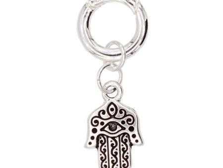 Hamsa Hand Charm in Silver For Cheap