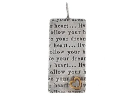 Dog Tag Pendant   Follow Your Heart  Online Hot Sale