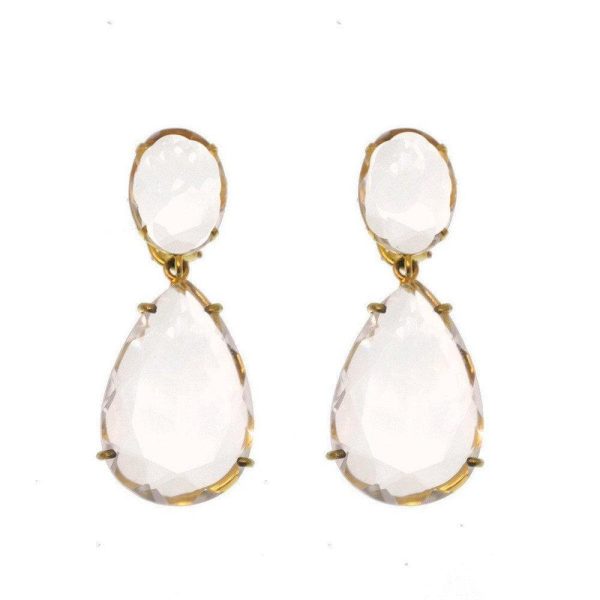 Clear Quartz Teardrop Earrings Online Sale