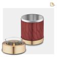 T674   Tealight Urn Pearl Crimson & Bru Gold Hot on Sale