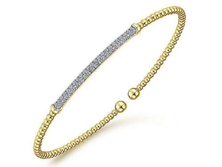 Bujukan Pave Diamond Bar Bracelet Yellow Gold Discount