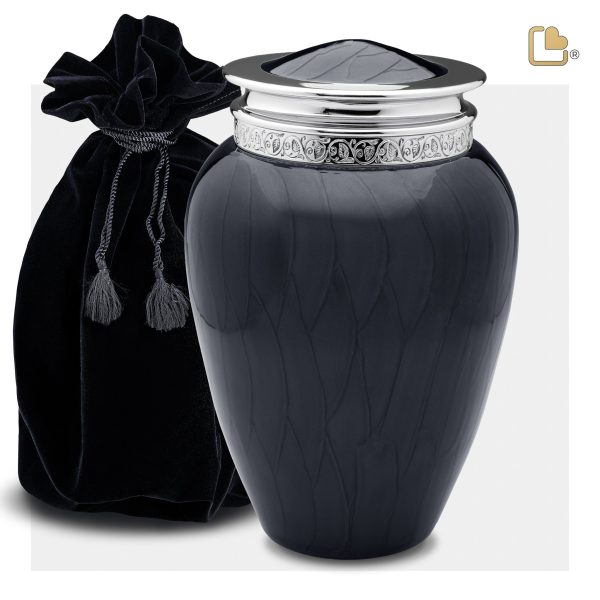 A292   Blessing Standard Adult Urn Pearl Midnight & Pol Silver For Cheap