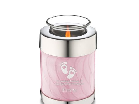 T667   Tealight Urn Pearl Pink & Pol Silver Supply