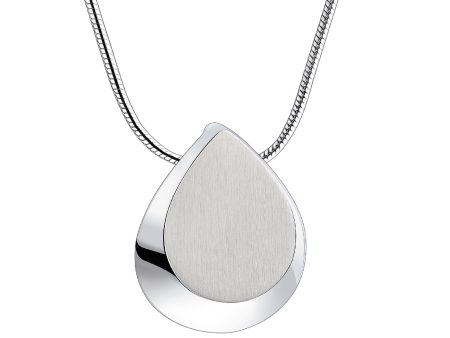 PD1024   Drop Ashes Pendant Pol & Bru Silver For Sale