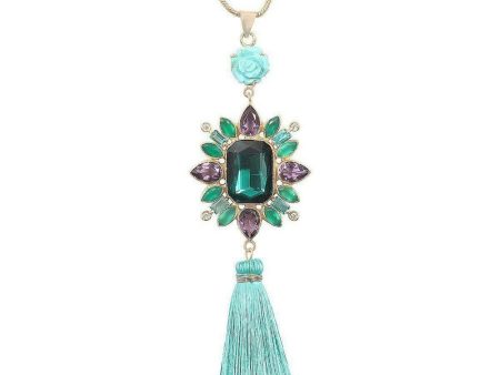 Amethyst and Turquoise Tassel Necklace Supply