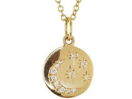 Star and Moon Mini Disc Necklace Online Sale