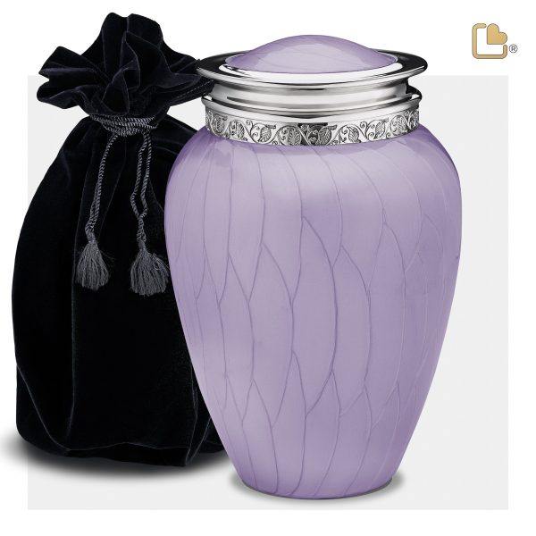 A298   Blessing Standard Adult Urn Pearl Lavender & Pol Silver Online Sale