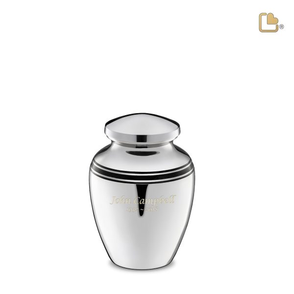 K218   ArtDeco Keepsake Urn Pol Silver Discount