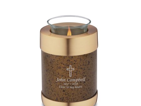 T664   Tealight Urn Speckled Auburn & Bru Gold For Cheap