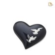 H270   Nirvana Adieu Heart Keepsake Urn Midnight & Pol Silver Hot on Sale