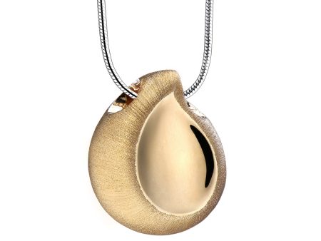 PD1021   TearDrop Ashes Pendant Pol & Bru Gold Vermeil For Discount