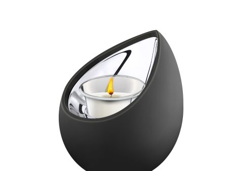 T583   Drop Tealight Urn Black & Pol Silver Sale